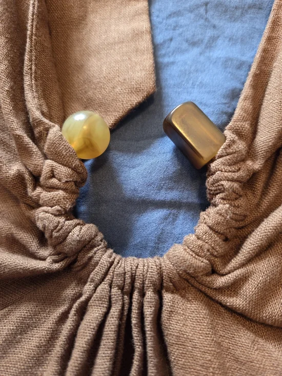 ZARA Black Label Taupe Backless Maxi Dress with Knotted Front Halter Size M - Picture 4 of 10